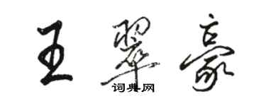 骆恒光王翠豪行书个性签名怎么写
