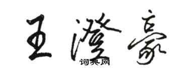 骆恒光王澄豪行书个性签名怎么写
