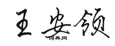 骆恒光王安领行书个性签名怎么写