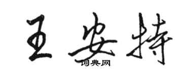 骆恒光王安特行书个性签名怎么写
