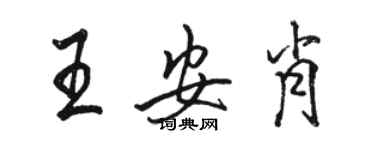 骆恒光王安肖行书个性签名怎么写