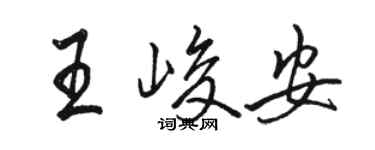 骆恒光王峻安行书个性签名怎么写
