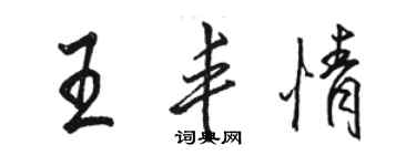 骆恒光王丰情行书个性签名怎么写