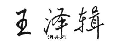 骆恒光王泽辑行书个性签名怎么写