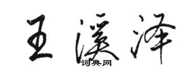 骆恒光王溪泽行书个性签名怎么写