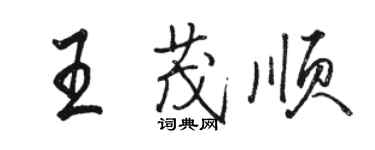 骆恒光王茂顺行书个性签名怎么写