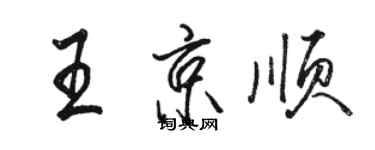骆恒光王京顺行书个性签名怎么写