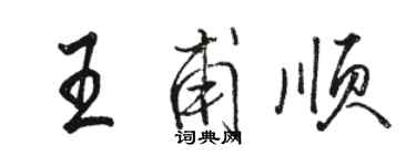 骆恒光王甫顺行书个性签名怎么写
