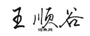 骆恒光王顺谷行书个性签名怎么写
