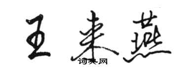 骆恒光王来燕行书个性签名怎么写