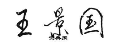 骆恒光王景国行书个性签名怎么写