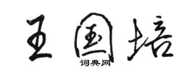 骆恒光王国培行书个性签名怎么写