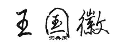 骆恒光王国徽行书个性签名怎么写