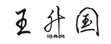 骆恒光王升国行书个性签名怎么写