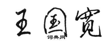 骆恒光王国宽行书个性签名怎么写