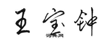 骆恒光王宝钟行书个性签名怎么写