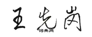 骆恒光王先岗行书个性签名怎么写