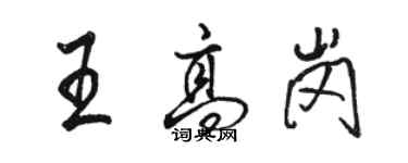 骆恒光王高岗行书个性签名怎么写