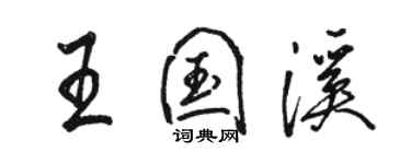 骆恒光王国溪行书个性签名怎么写