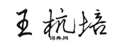 骆恒光王杭培行书个性签名怎么写