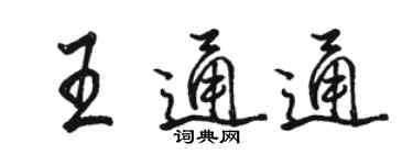 骆恒光王通通行书个性签名怎么写