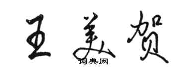 骆恒光王美贺行书个性签名怎么写