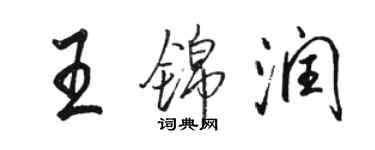 骆恒光王锦润行书个性签名怎么写