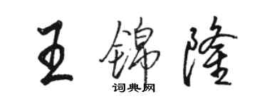 骆恒光王锦隆行书个性签名怎么写