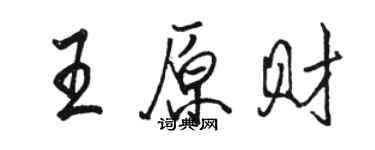 骆恒光王原财行书个性签名怎么写
