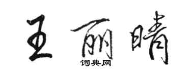 骆恒光王丽晴行书个性签名怎么写