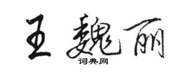 骆恒光王魏丽行书个性签名怎么写