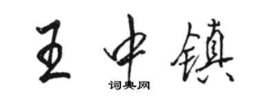 骆恒光王中镇行书个性签名怎么写