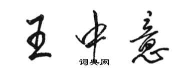 骆恒光王中意行书个性签名怎么写