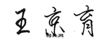 骆恒光王京育行书个性签名怎么写