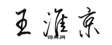 骆恒光王淮京行书个性签名怎么写
