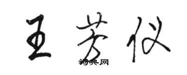 骆恒光王芳仪行书个性签名怎么写