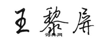 骆恒光王黎屏行书个性签名怎么写