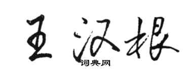 骆恒光王汉根行书个性签名怎么写