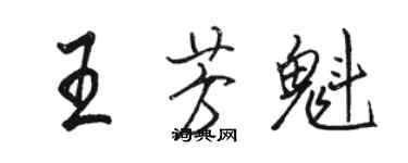 骆恒光王芳魁行书个性签名怎么写