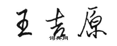骆恒光王吉原行书个性签名怎么写
