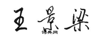 骆恒光王景梁行书个性签名怎么写