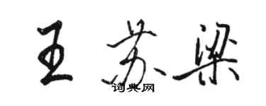 骆恒光王苏梁行书个性签名怎么写