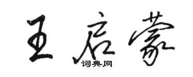 骆恒光王启蒙行书个性签名怎么写