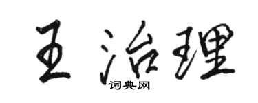 骆恒光王治理行书个性签名怎么写