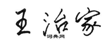 骆恒光王治家行书个性签名怎么写