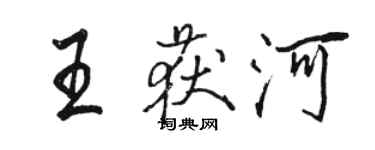 骆恒光王获河行书个性签名怎么写