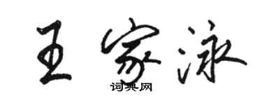 骆恒光王家泳行书个性签名怎么写