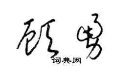 梁锦英顾勇草书个性签名怎么写