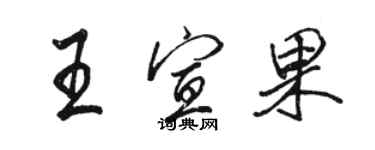骆恒光王宣果行书个性签名怎么写