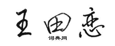 骆恒光王田恋行书个性签名怎么写